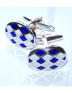 Blue & White Enamel Cufflinks