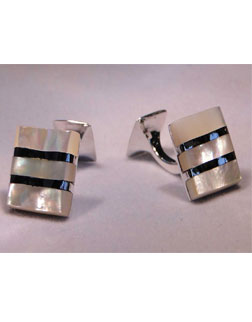 Mother of Pearl Wave Cufflinks