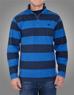 Striped Quarter Zip Sweatshirt